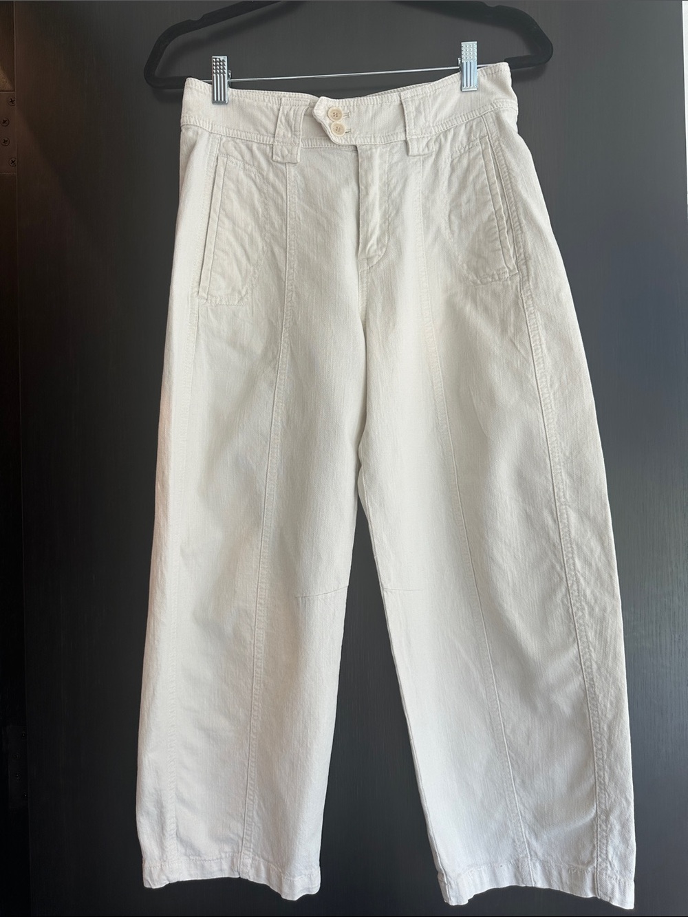 Zara SRPLS Barrel Jeans, Ecru, XS